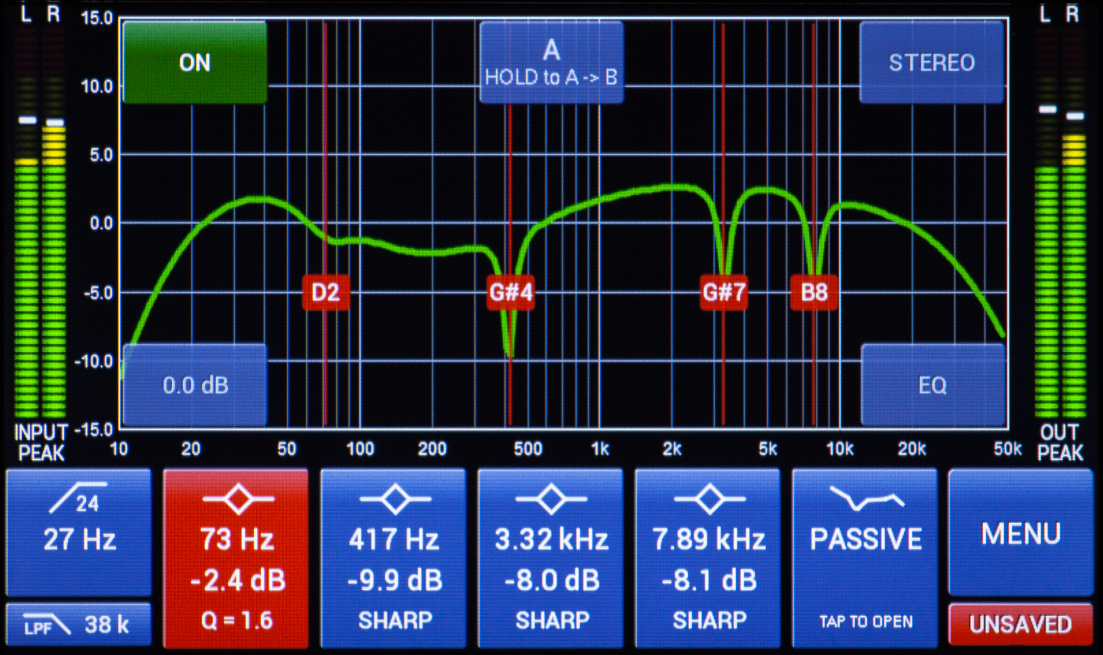 Bettermaker Mastering Equalizer Screen